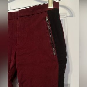 Maroon and Black Zipper vintage Banana Republic Sloan Pant